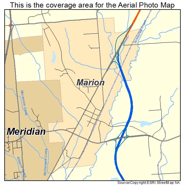 Marion, MS location map 
