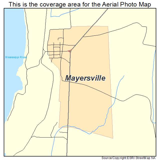 Mayersville, MS location map 