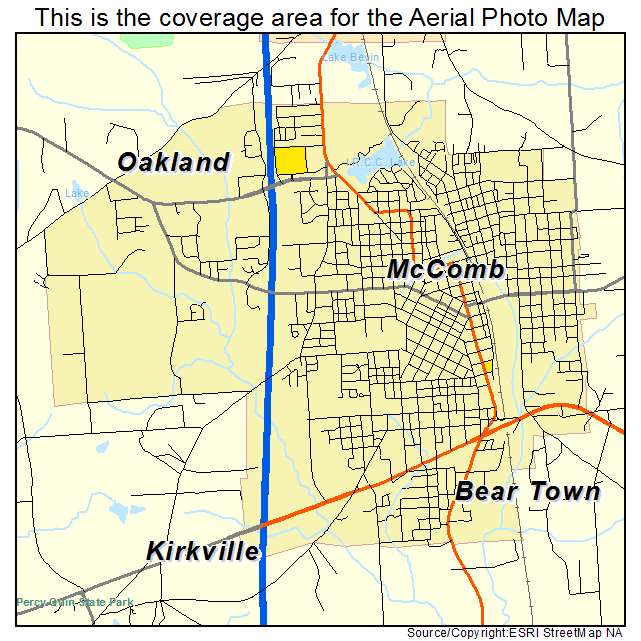 McComb, MS location map 