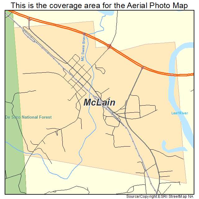McLain, MS location map 