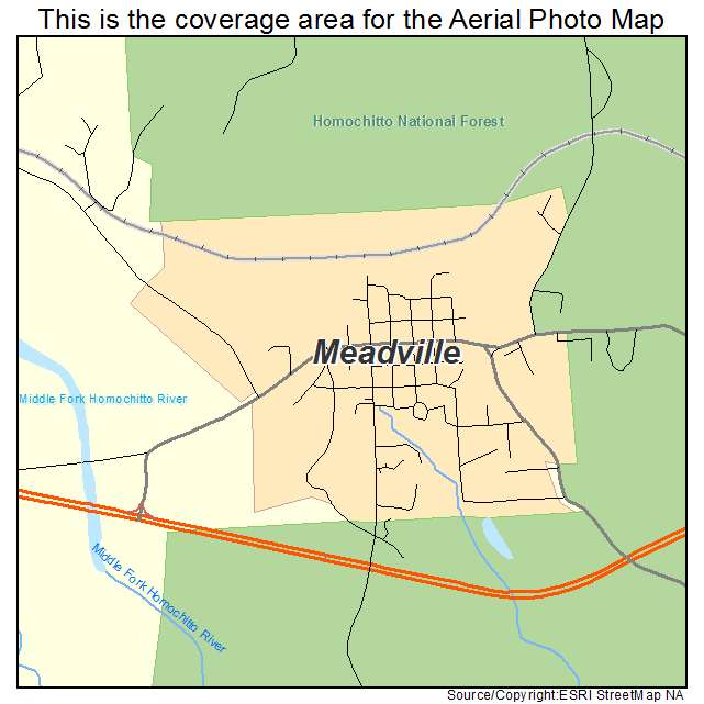 Meadville, MS location map 