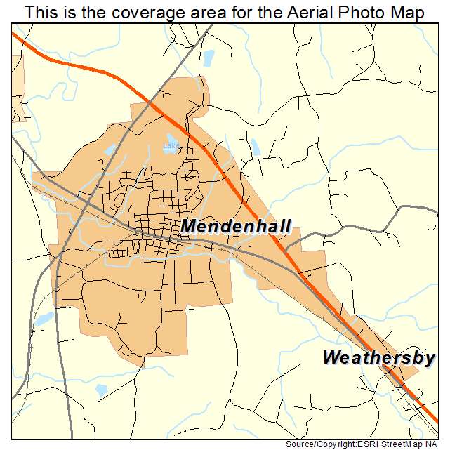 Mendenhall, MS location map 