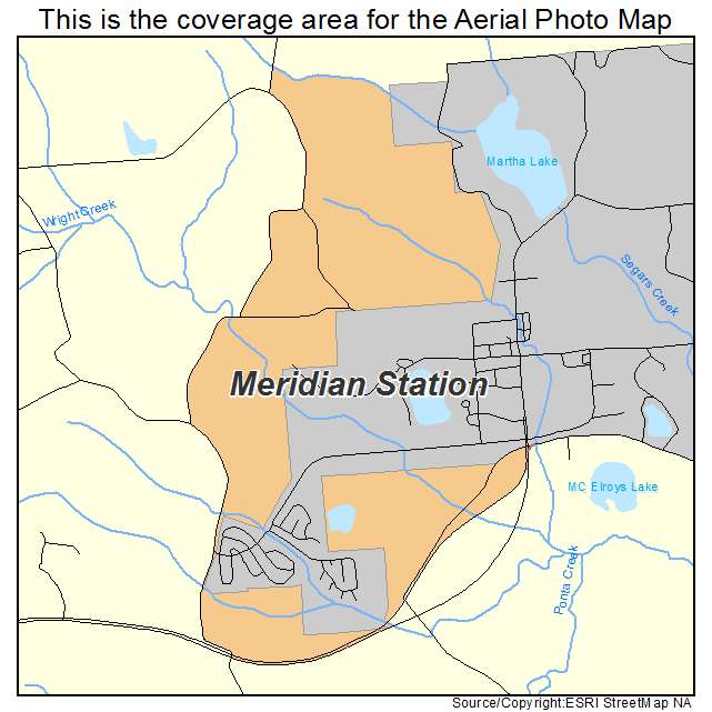 Meridian Station, MS location map 