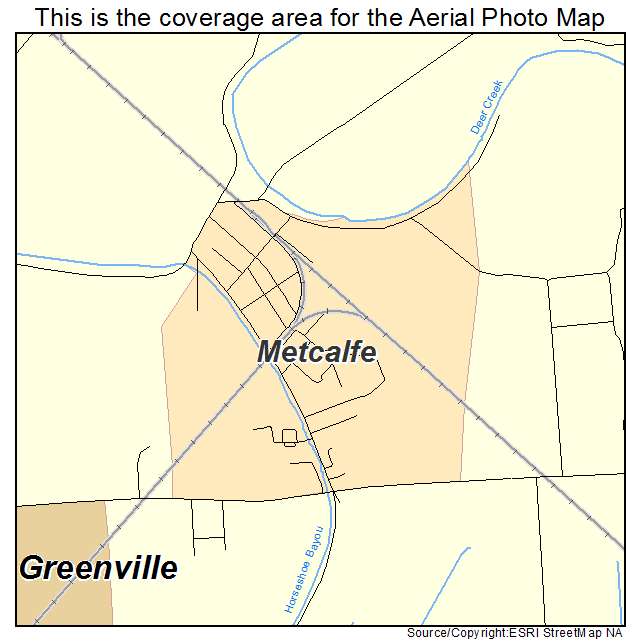 Metcalfe, MS location map 