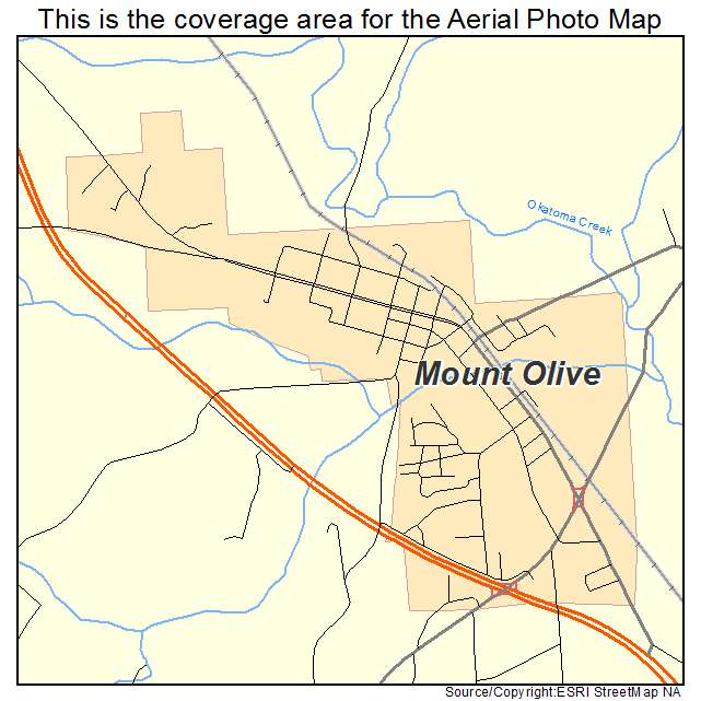 Mount Olive, MS location map 