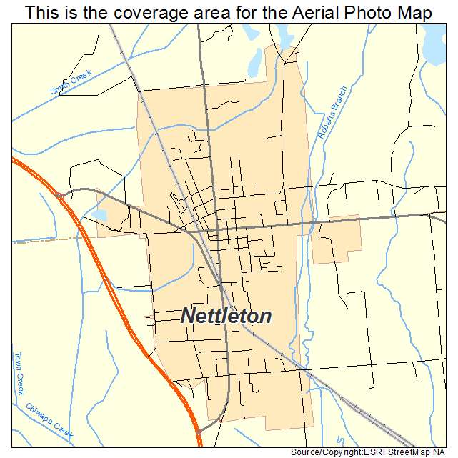 Nettleton, MS location map 
