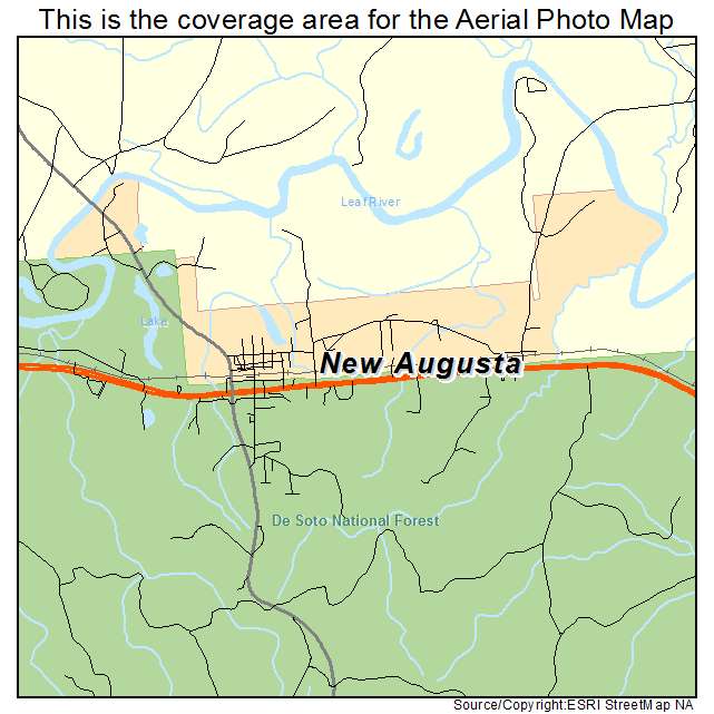 New Augusta, MS location map 