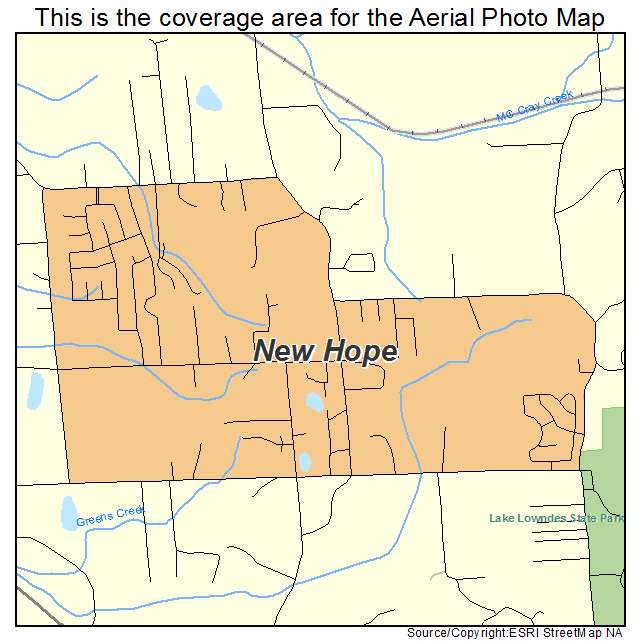 New Hope, MS location map 