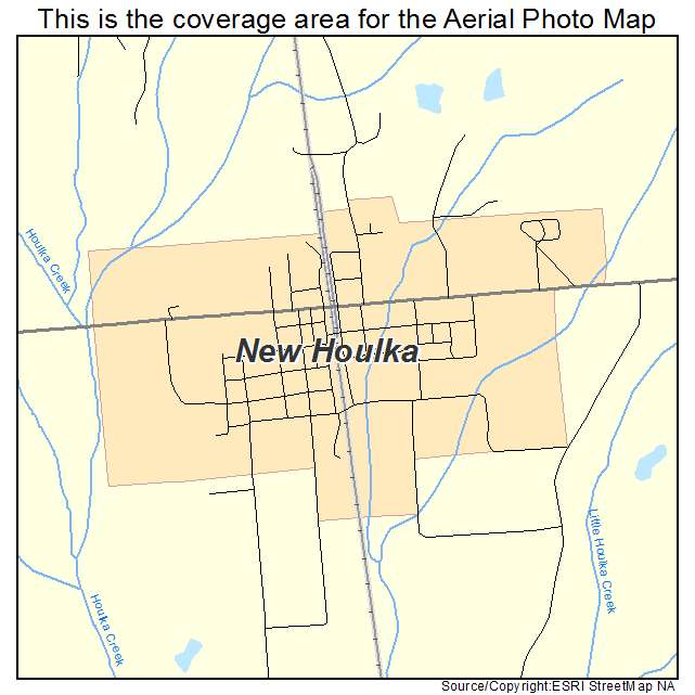 New Houlka, MS location map 