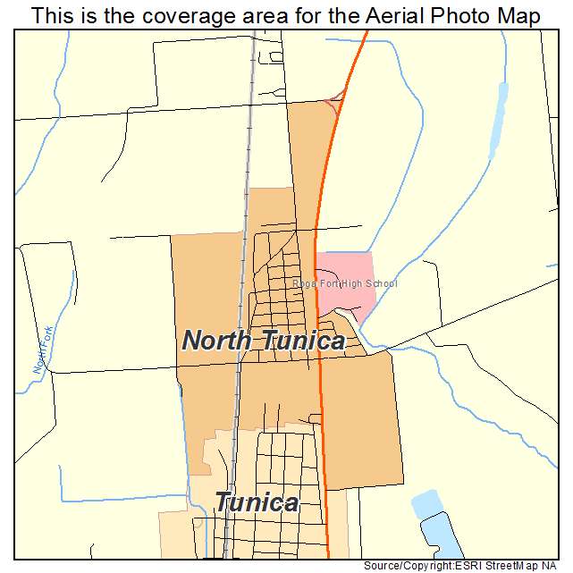 North Tunica, MS location map 