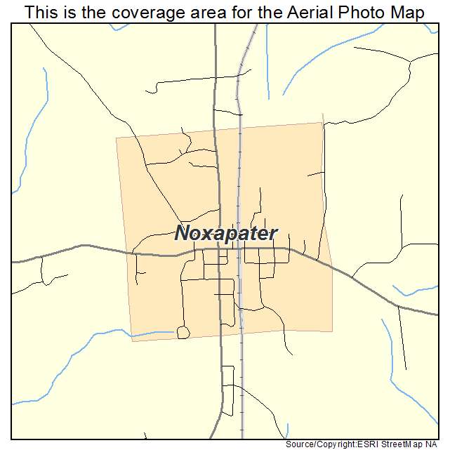 Noxapater, MS location map 