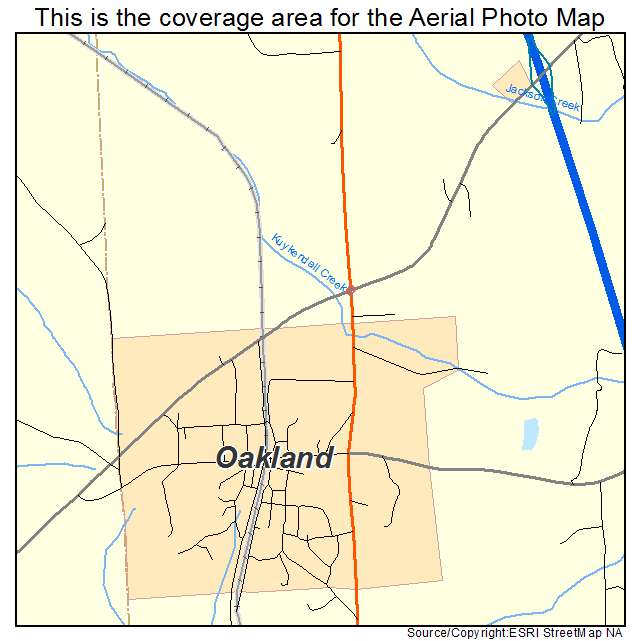 Oakland, MS location map 