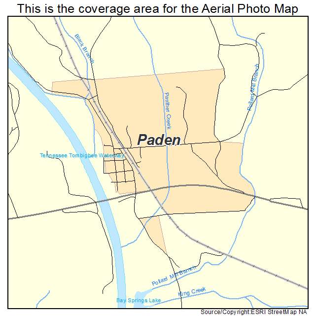 Paden, MS location map 