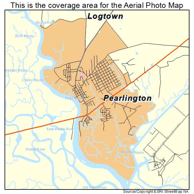 Pearlington, MS location map 