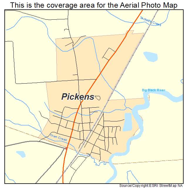 Pickens, MS location map 