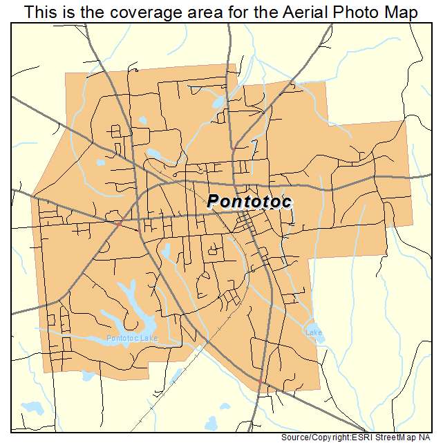 Pontotoc, MS location map 
