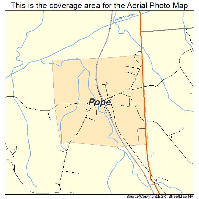 Pope, MS location map 