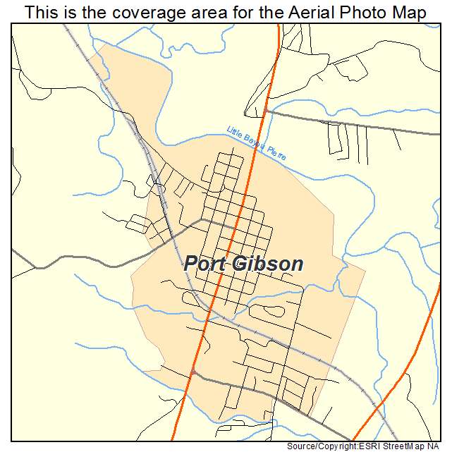 Port Gibson, MS location map 