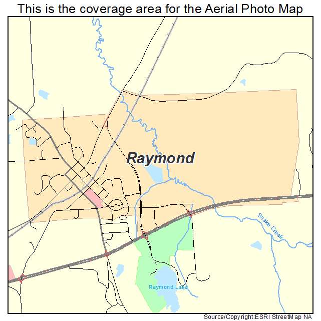 Raymond, MS location map 