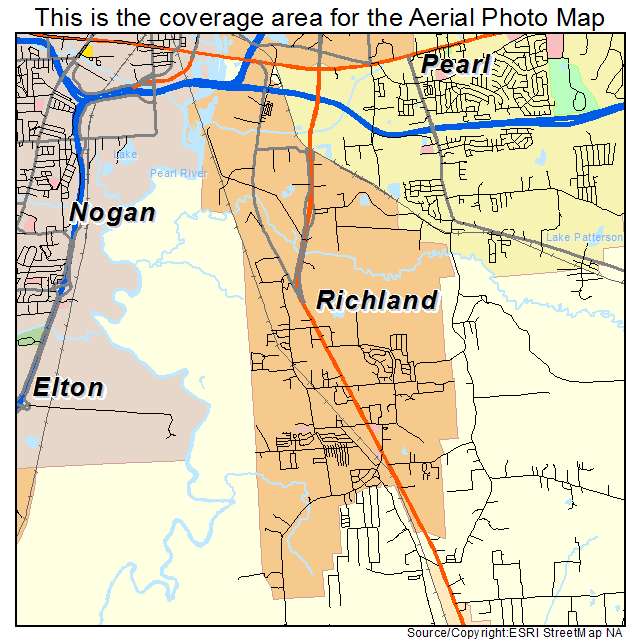 Richland, MS location map 