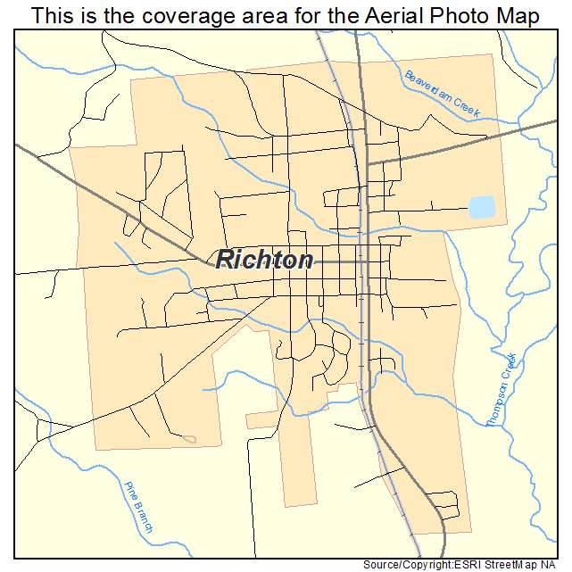 Richton, MS location map 