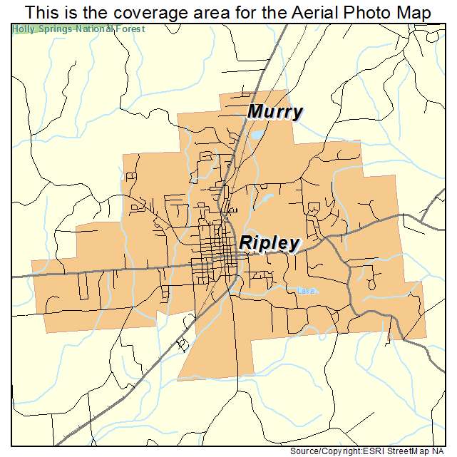 Ripley, MS location map 