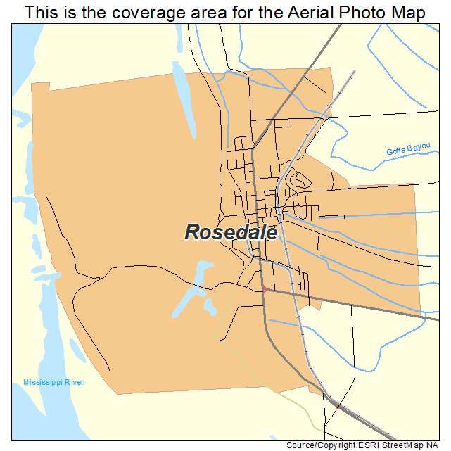 Rosedale, MS location map 