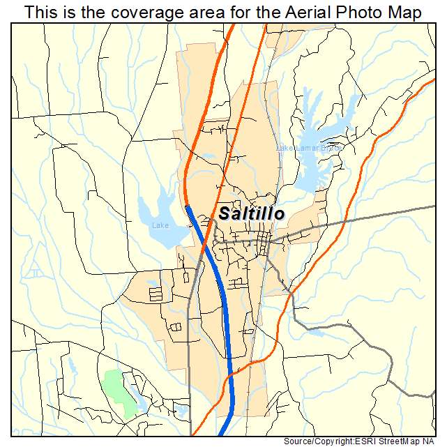 Saltillo, MS location map 