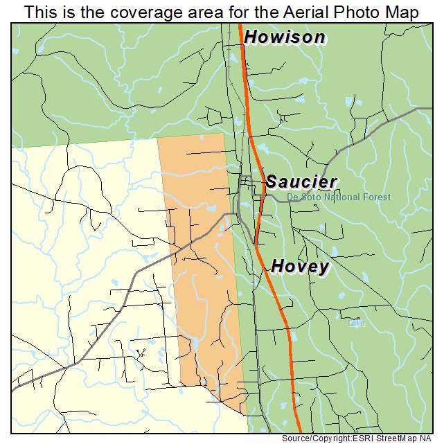 Saucier, MS location map 