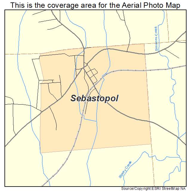 Sebastopol, MS location map 