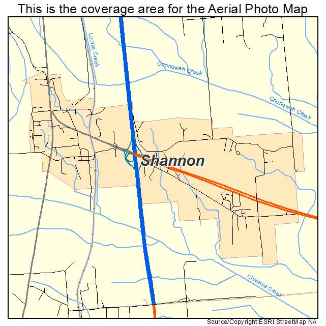 Shannon, MS location map 
