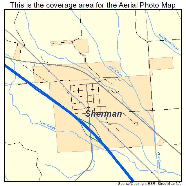 Sherman, MS location map 