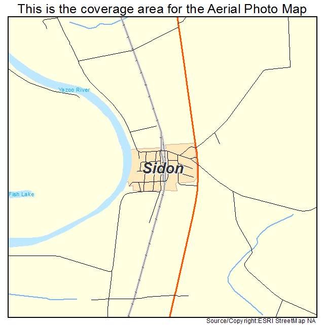 Sidon, MS location map 