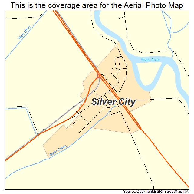 Silver City, MS location map 
