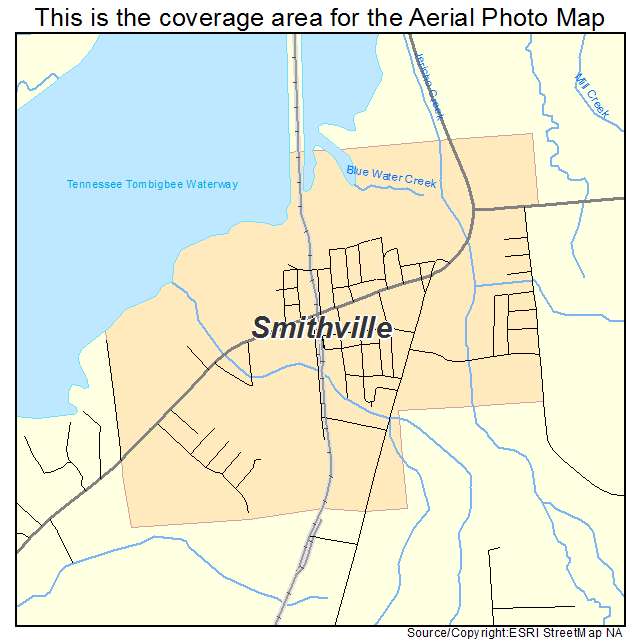 Smithville, MS location map 
