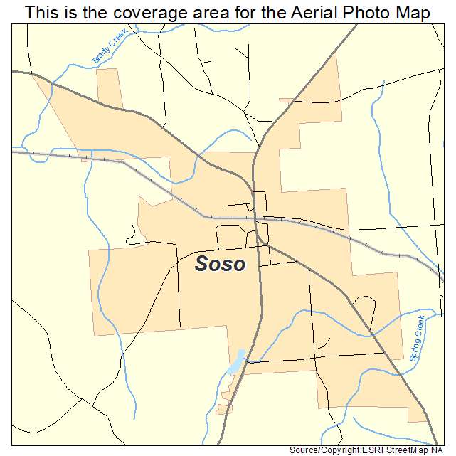 Soso, MS location map 