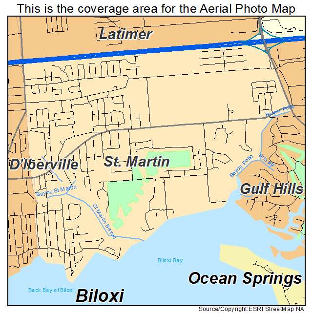 St Martin, MS location map 