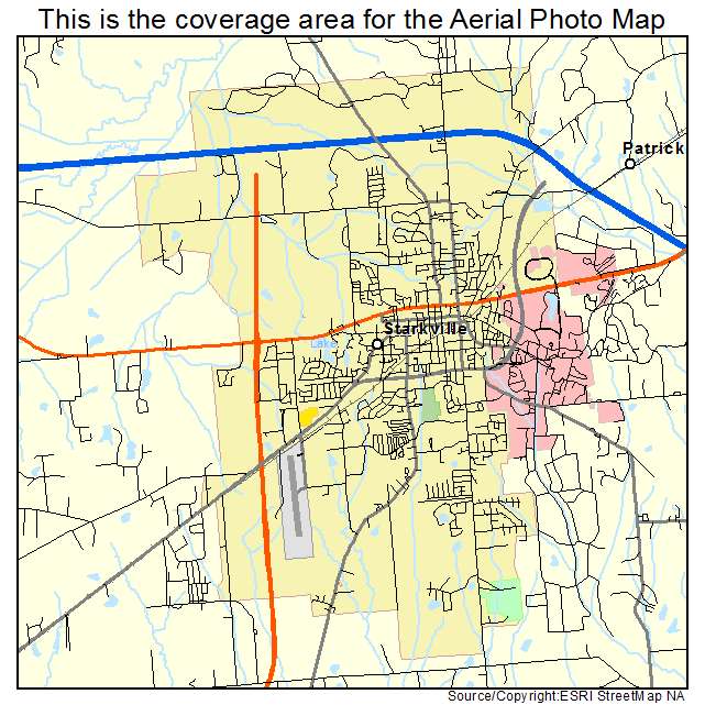 Starkville, MS location map 