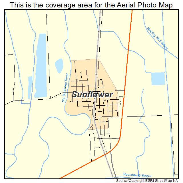 Sunflower, MS location map 