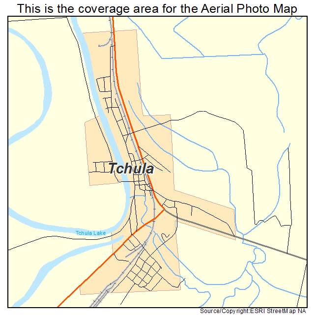 Tchula, MS location map 