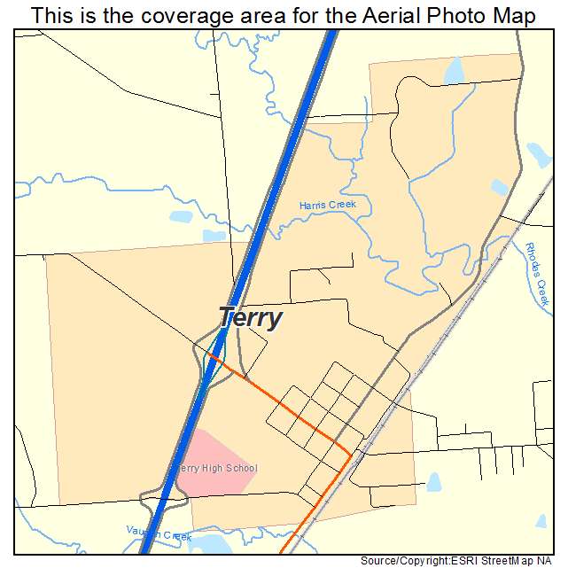 Terry, MS location map 