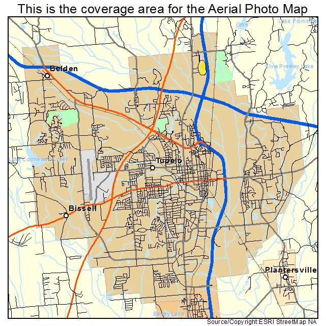 Tupelo, MS location map 