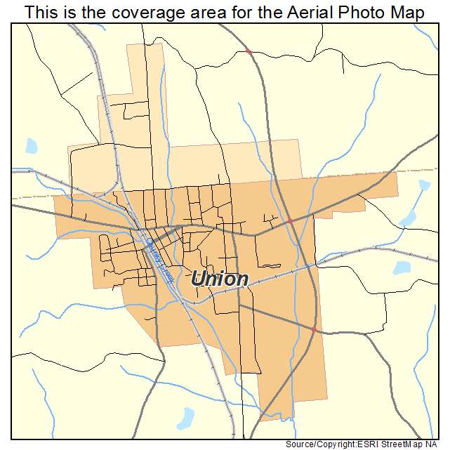 Union, MS location map 