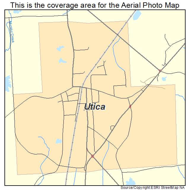 Utica, MS location map 