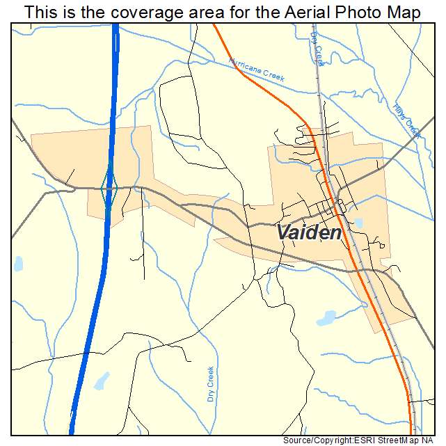 Vaiden, MS location map 