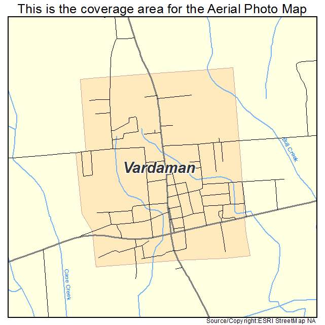 Vardaman, MS location map 