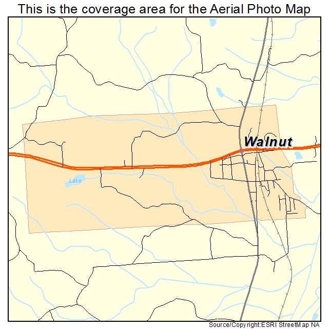 Walnut, MS location map 