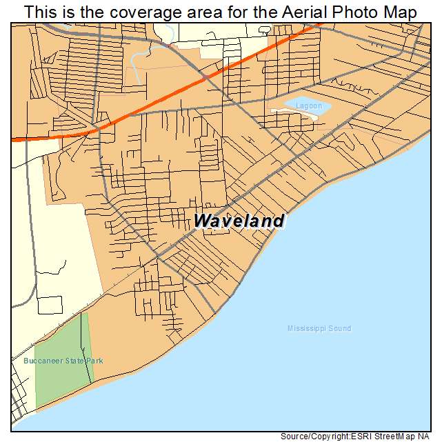 Waveland, MS location map 