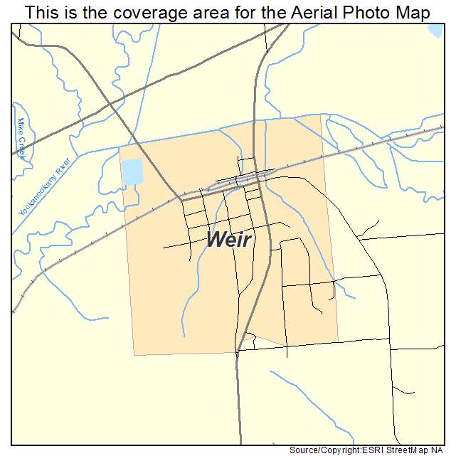 Weir, MS location map 