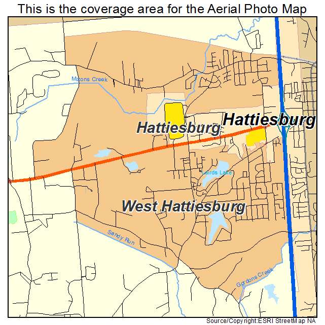 West Hattiesburg, MS location map 